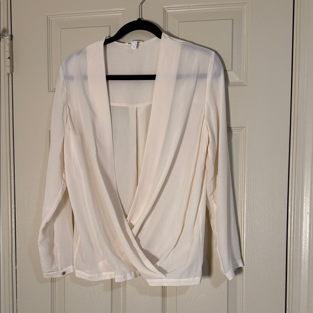 Club Monaco Cream Draped Blouse S/P CW008